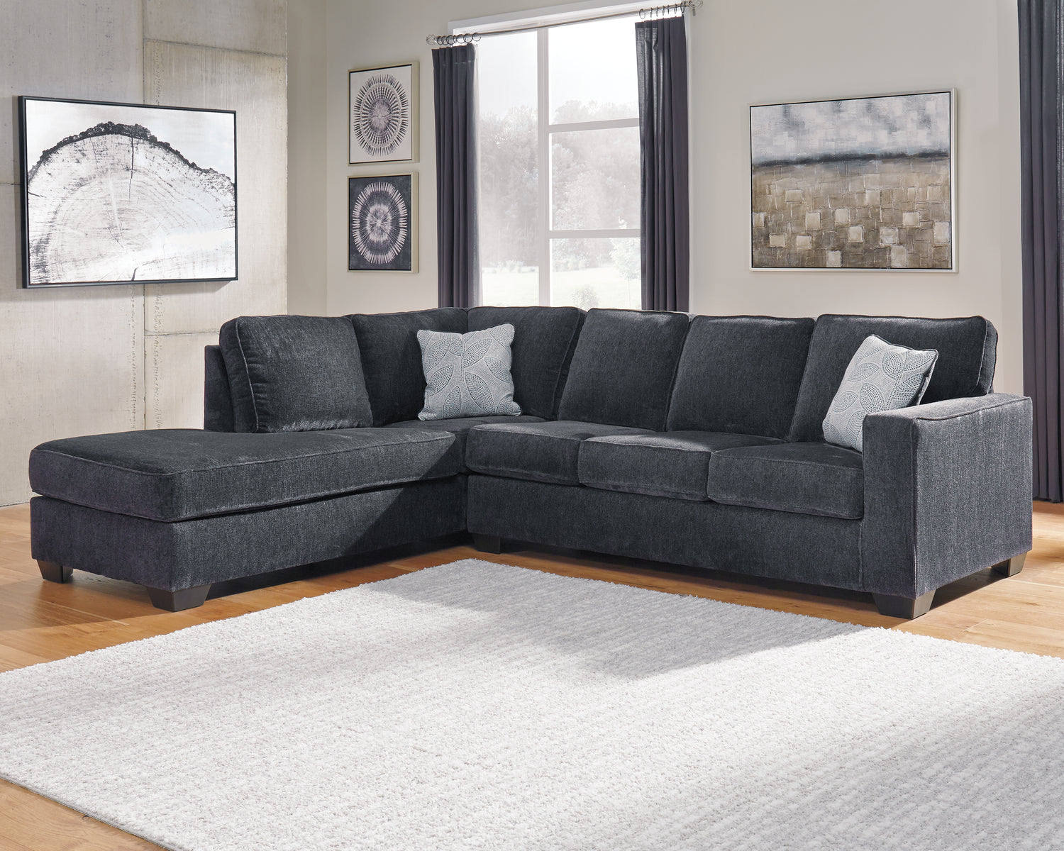 Altari Slate 2-Piece Sectional with Chaise and Ottoman - 87213U11