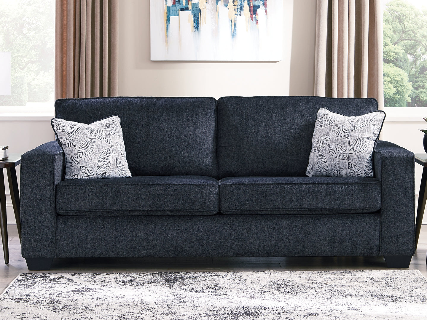 Altari Slate Queen Sofa Sleeper, Loveseat, Chair and Oversized Ottoman - 87213U12