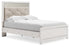 Altyra Full Panel Bed with Mirrored Dresser and Chest in White - PKG009457