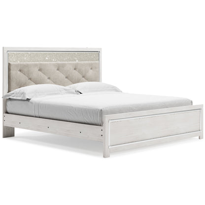 Altyra King Panel Bed with Dresser in White - PKG009424