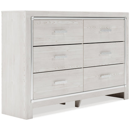 Altyra King Panel Headboard Bed with Dresser in White - PKG009472
