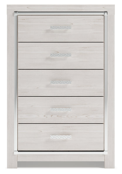Altyra White King Storage Bed, Dresser, Mirror and 2 Chests - B2640B45