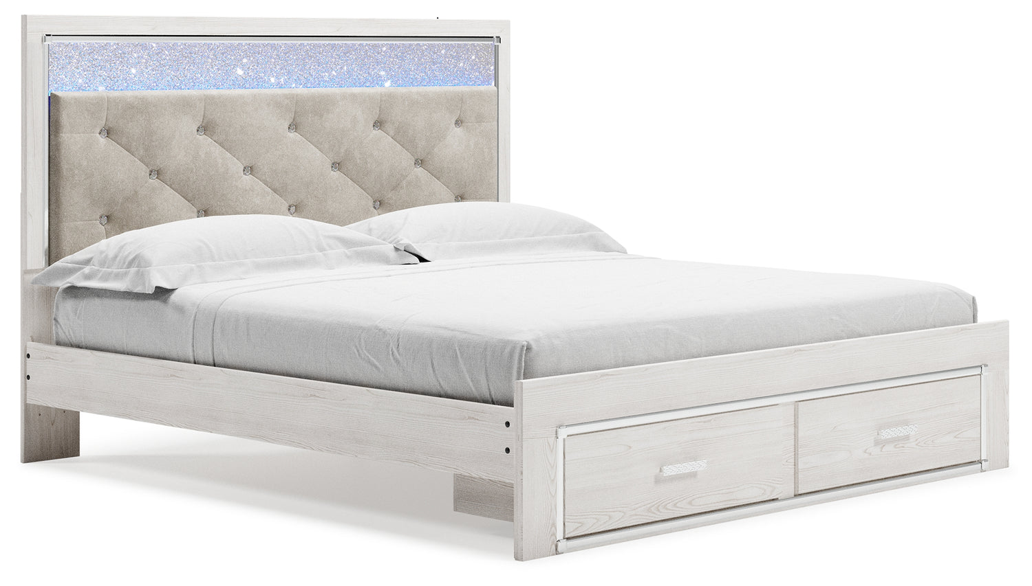 Altyra White King Storage Bed, Dresser, Mirror and 2 Chests - B2640B45