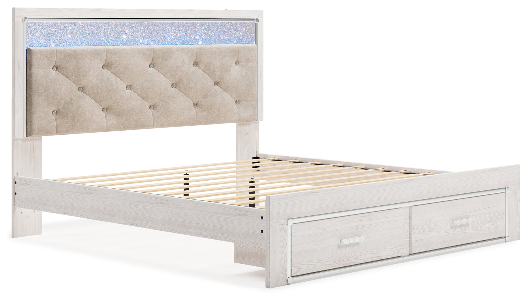 Altyra White King Storage Bed, Dresser, Mirror and 2 Chests - B2640B45
