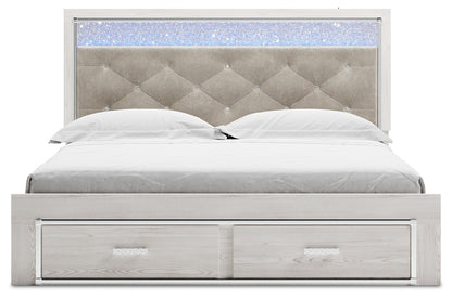 Altyra White King Storage Bed, Dresser, Mirror and 2 Chests - B2640B45