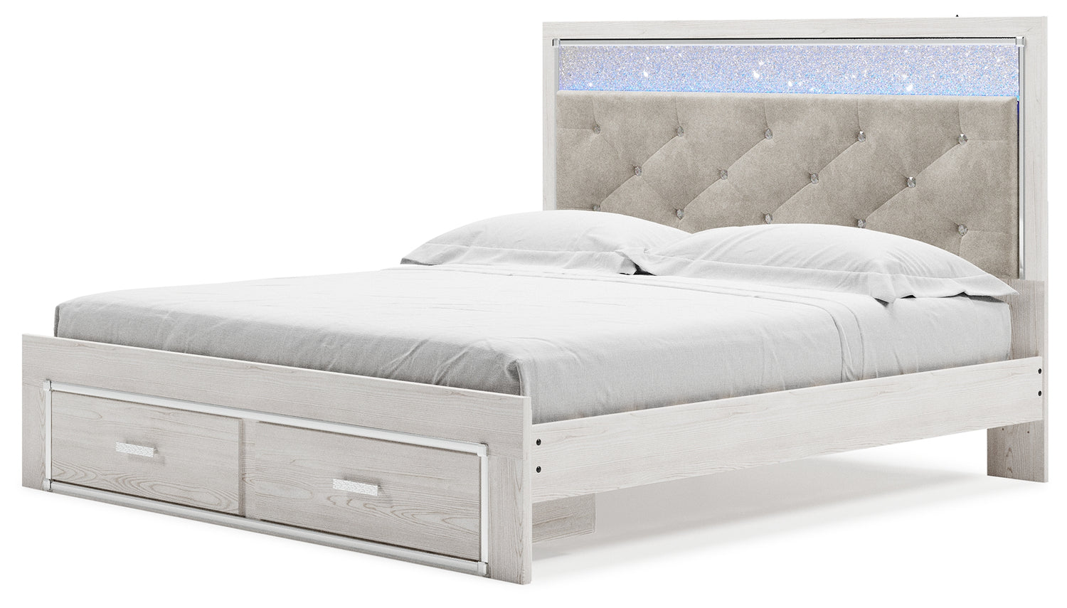 Altyra White King Storage Bed, Dresser, Mirror and 2 Chests - B2640B45