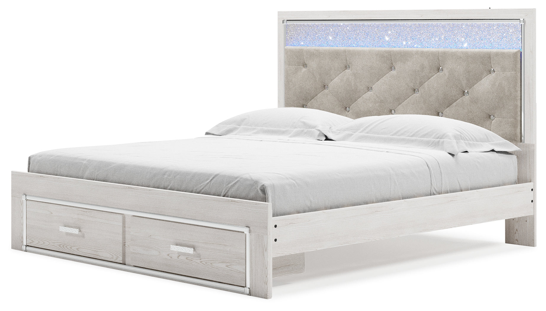 Altyra White King Storage Bed, Dresser, Mirror and 2 Chests - B2640B45