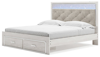 Altyra White King Storage Bed, Dresser, Mirror and 2 Chests - B2640B45