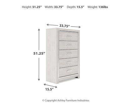 Altyra White King Storage Bed, Dresser, Mirror and 2 Chests - B2640B45