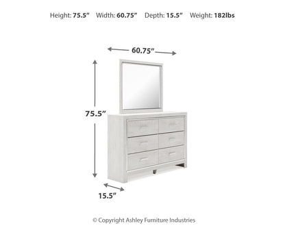Altyra White King Storage Bed, Dresser, Mirror and 2 Chests - B2640B45