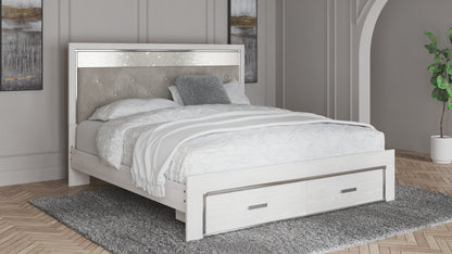 Altyra White King Storage Bed, Dresser, Mirror and 2 Chests - B2640B45
