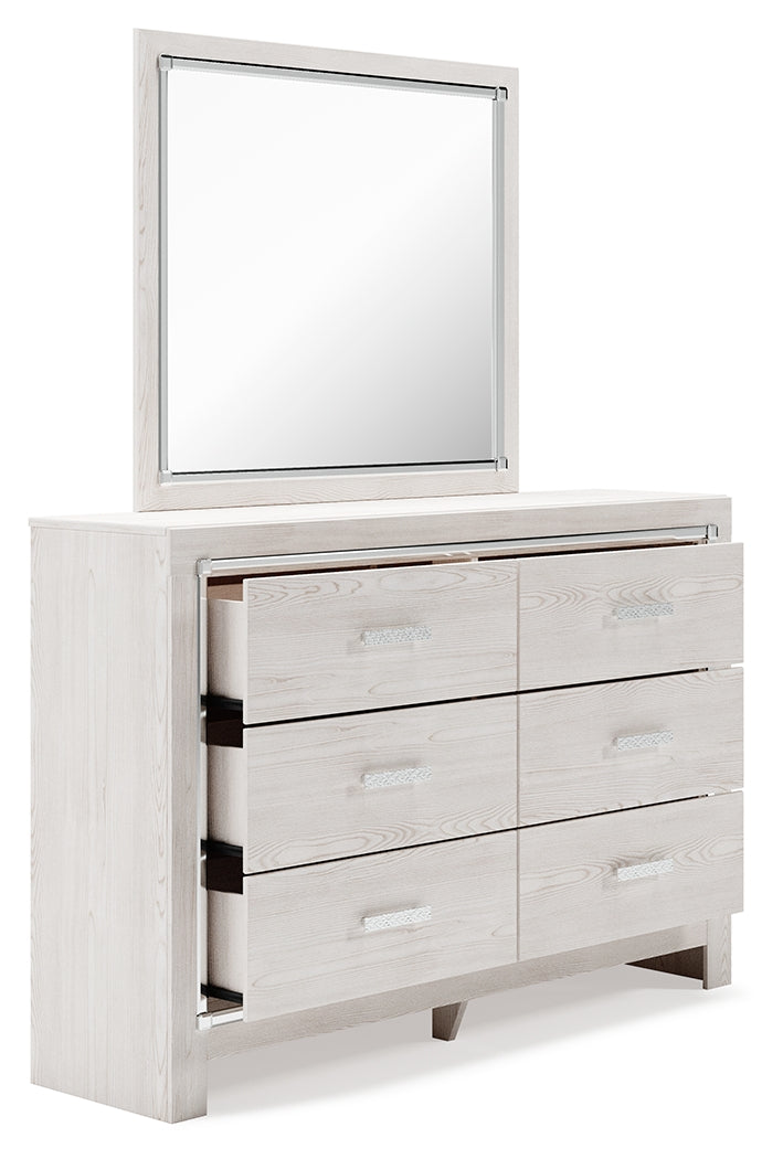 Altyra White King Storage Bed, Dresser, Mirror and 2 Chests - B2640B45