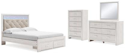 Altyra White Queen Panel Storage Bed, Dresser, Mirror and Chest - B2640B52