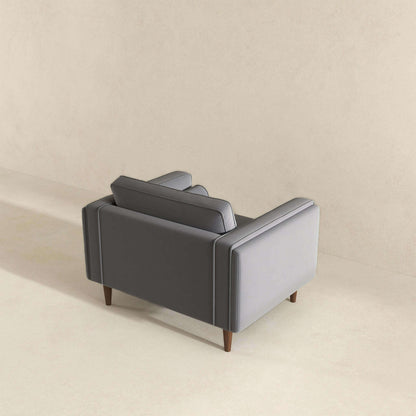 Amber Grey Velvet Lounge Chair - LCH00300505