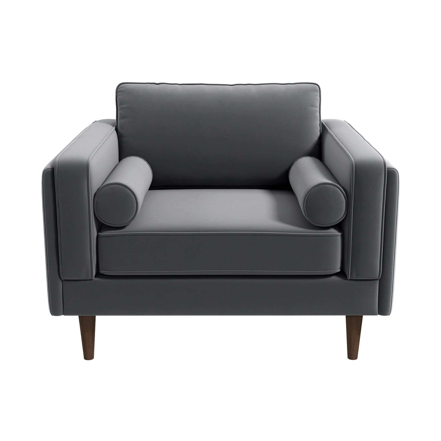 Amber Grey Velvet Lounge Chair - LCH00300505