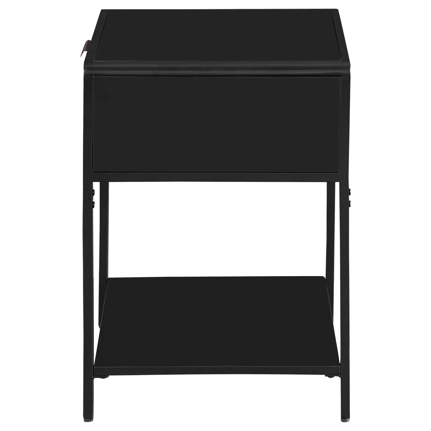 Amherst 1-drawer Radio Weave Rattan Metal Side Table Black - 930235