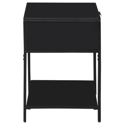 Amherst 1-drawer Radio Weave Rattan Metal Side Table Black - 930235