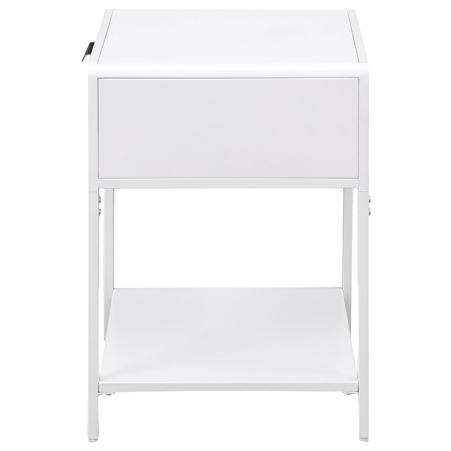 Amherst 1-drawer Radio Weave Rattan Metal Side Table White - 930236