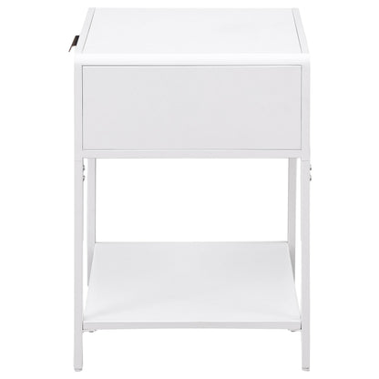 Amherst 1-drawer Radio Weave Rattan Metal Side Table White - 930236