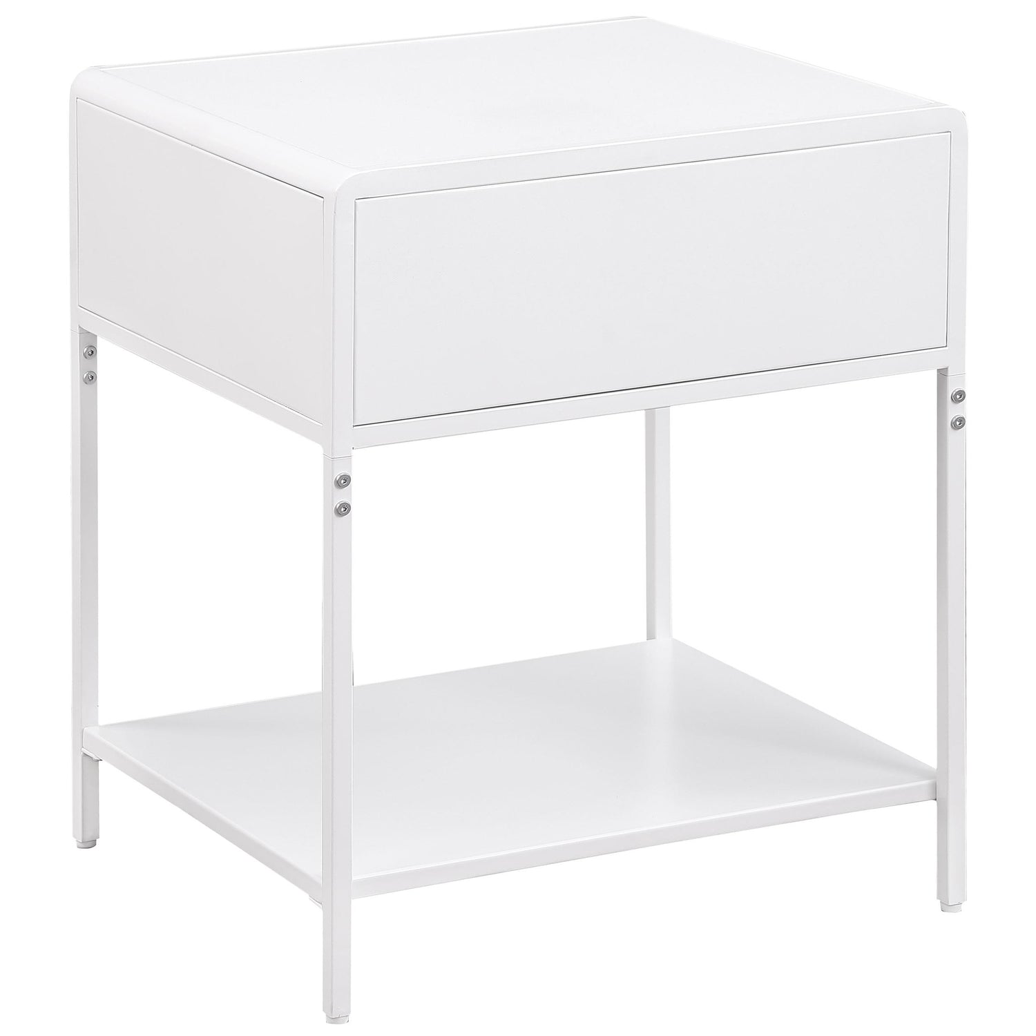 Amherst 1-drawer Radio Weave Rattan Metal Side Table White - 930236