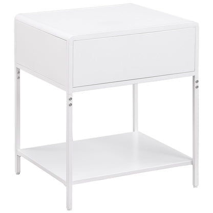 Amherst 1-drawer Radio Weave Rattan Metal Side Table White - 930236