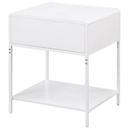 Amherst 1-drawer Radio Weave Rattan Metal Side Table White - 930236