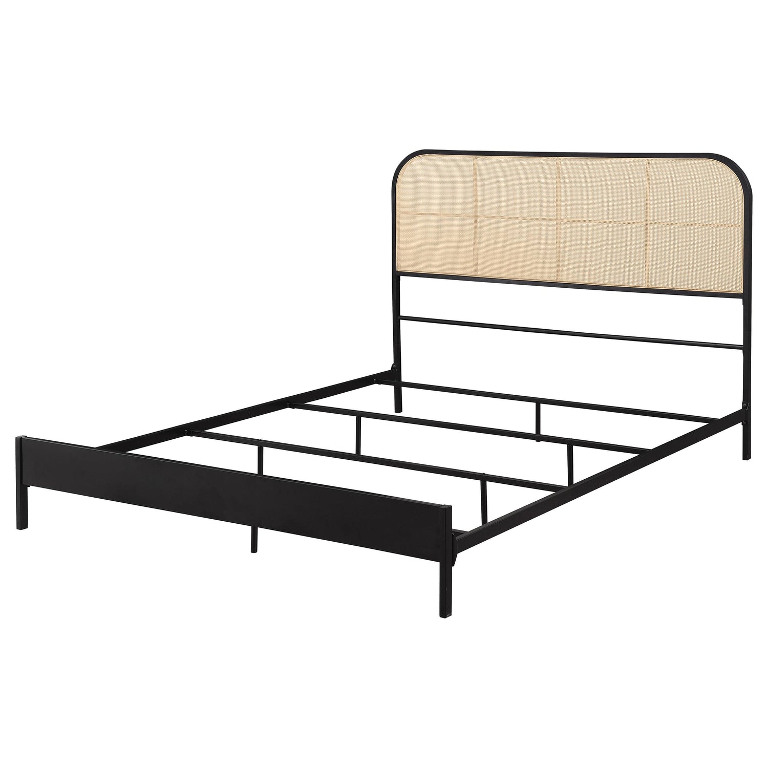 Amherst Radio Weave Rattan Metal Queen Bed Black - 360351Q