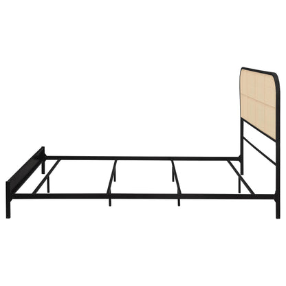 Amherst Radio Weave Rattan Metal Queen Bed Black - 360351Q