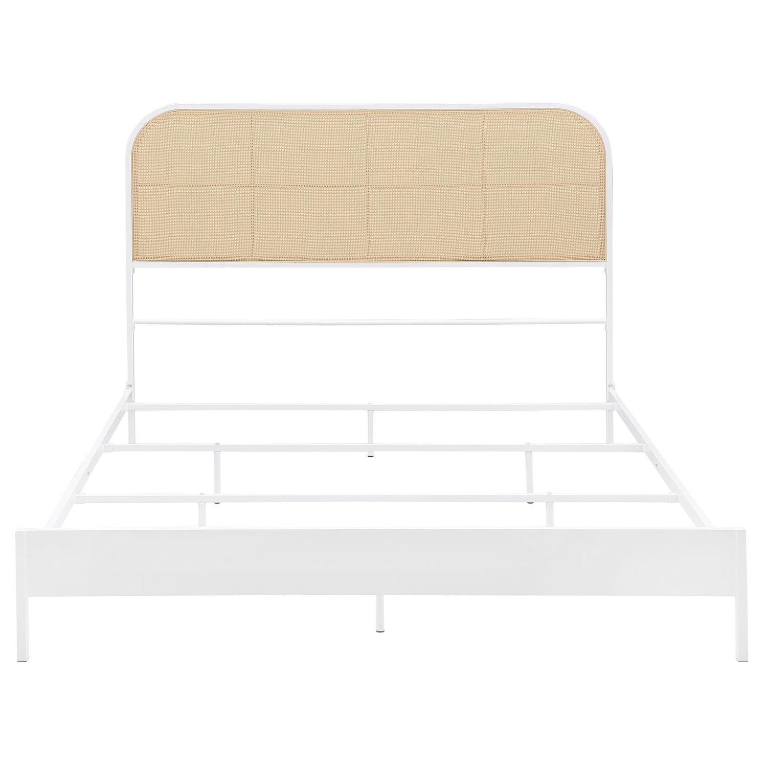 Amherst Radio Weave Rattan Metal Queen Bed White - 360301Q