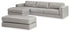 Amiata 2-Piece Sectional with Ottoman in Glacier - PKG015523