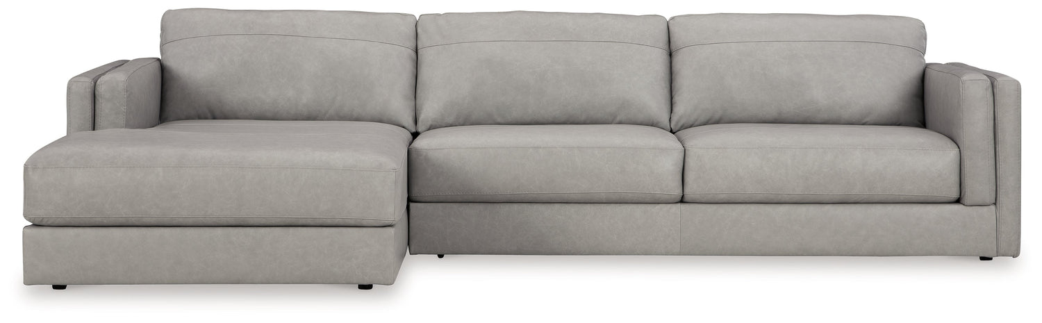 Amiata 2-Piece Sectional with Ottoman in Glacier - PKG015523