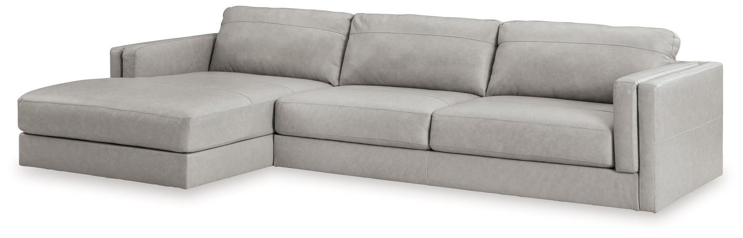 Amiata 2-Piece Sectional with Ottoman in Glacier - PKG015523