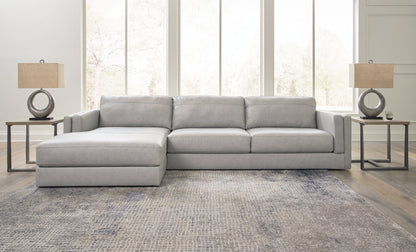 Amiata 2-Piece Sectional with Ottoman in Glacier - PKG015523