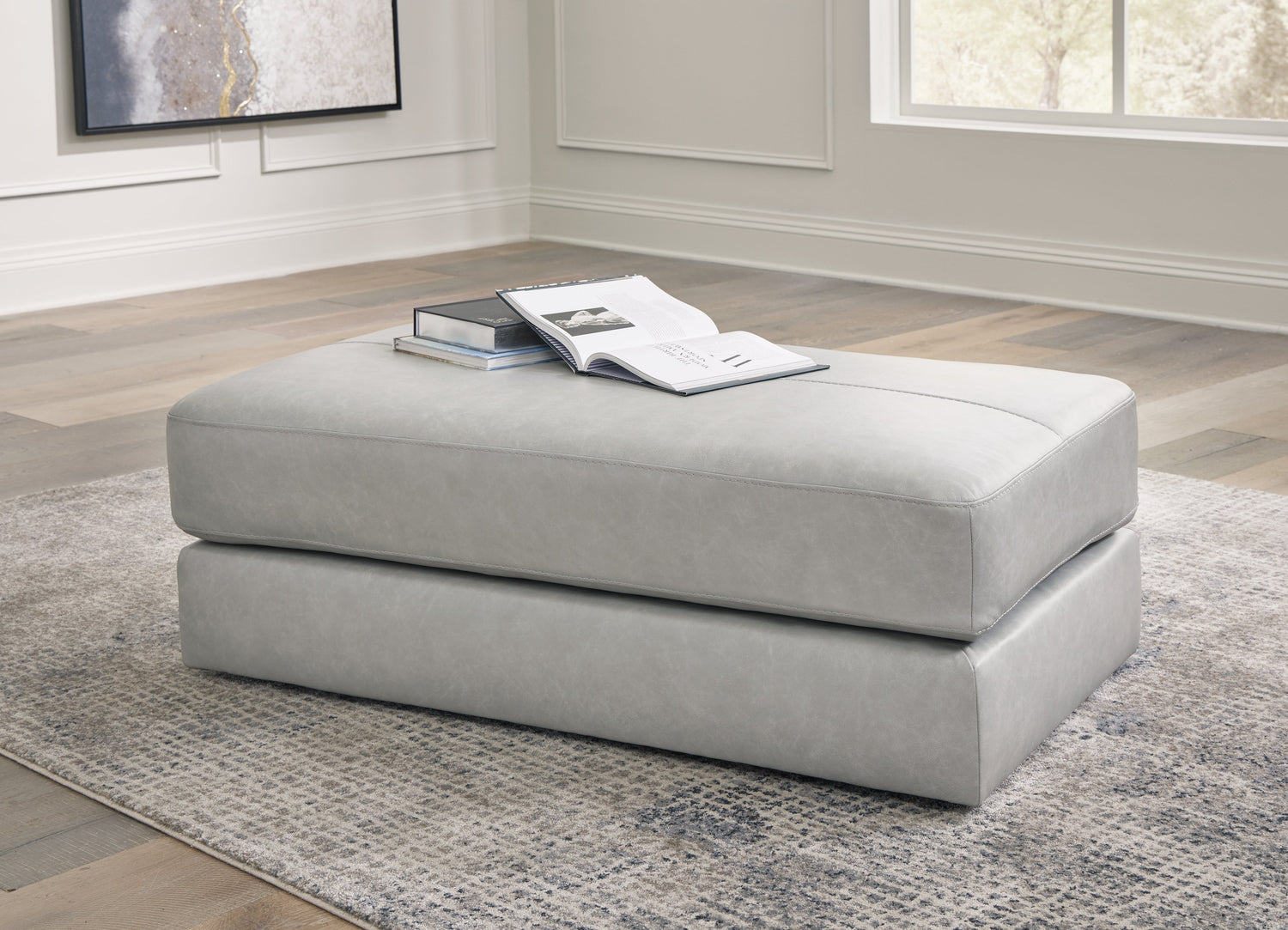 Amiata 2-Piece Sectional with Ottoman in Glacier - PKG015523