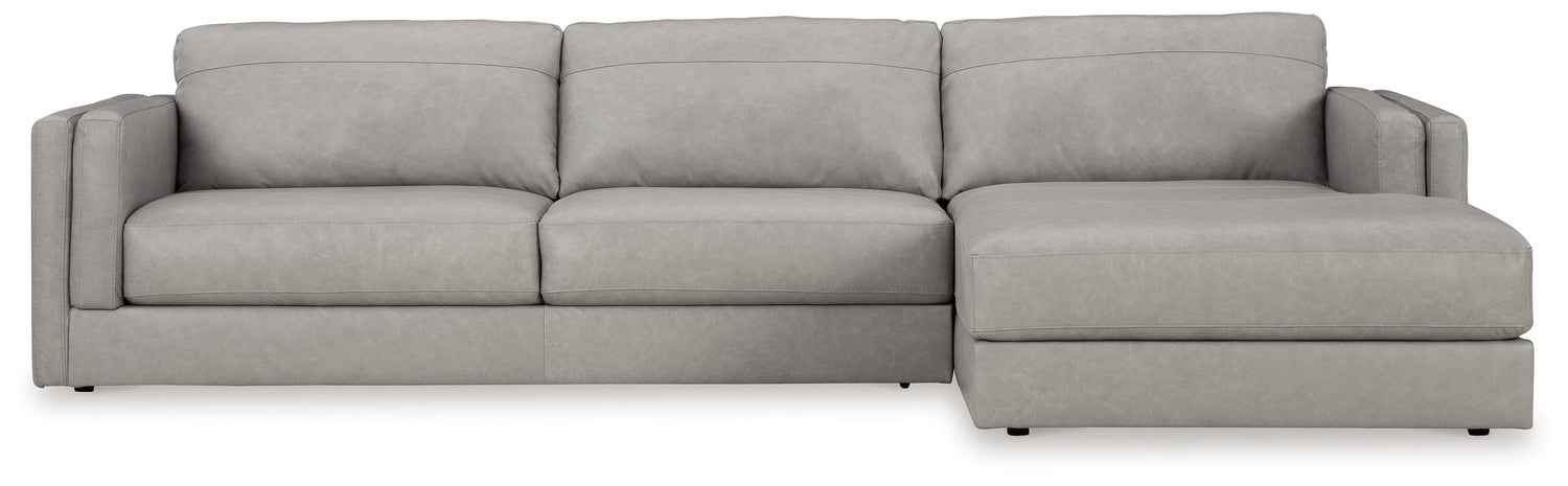 Amiata 2-Piece Sectional with Ottoman in Glacier - PKG015524