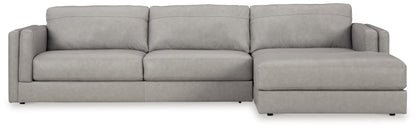 Amiata 2-Piece Sectional with Ottoman in Glacier - PKG015524