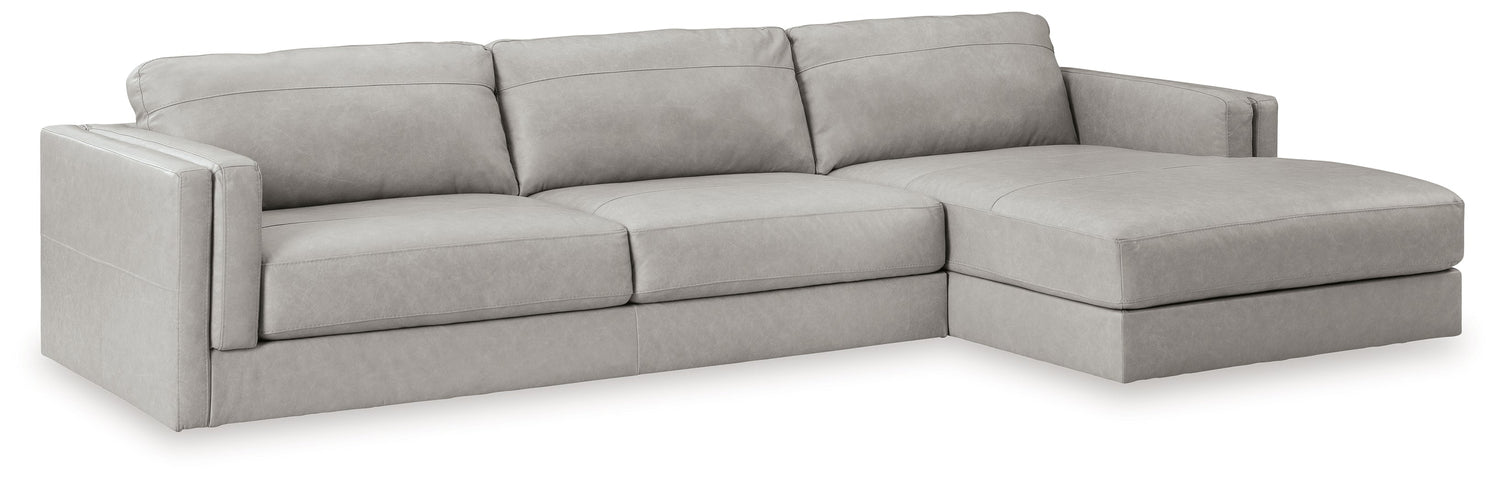 Amiata 2-Piece Sectional with Ottoman in Glacier - PKG015524
