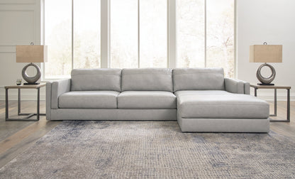 Amiata 2-Piece Sectional with Ottoman in Glacier - PKG015524