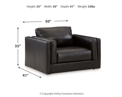 Amiata Chair and Ottoman in Onyx - PKG015488