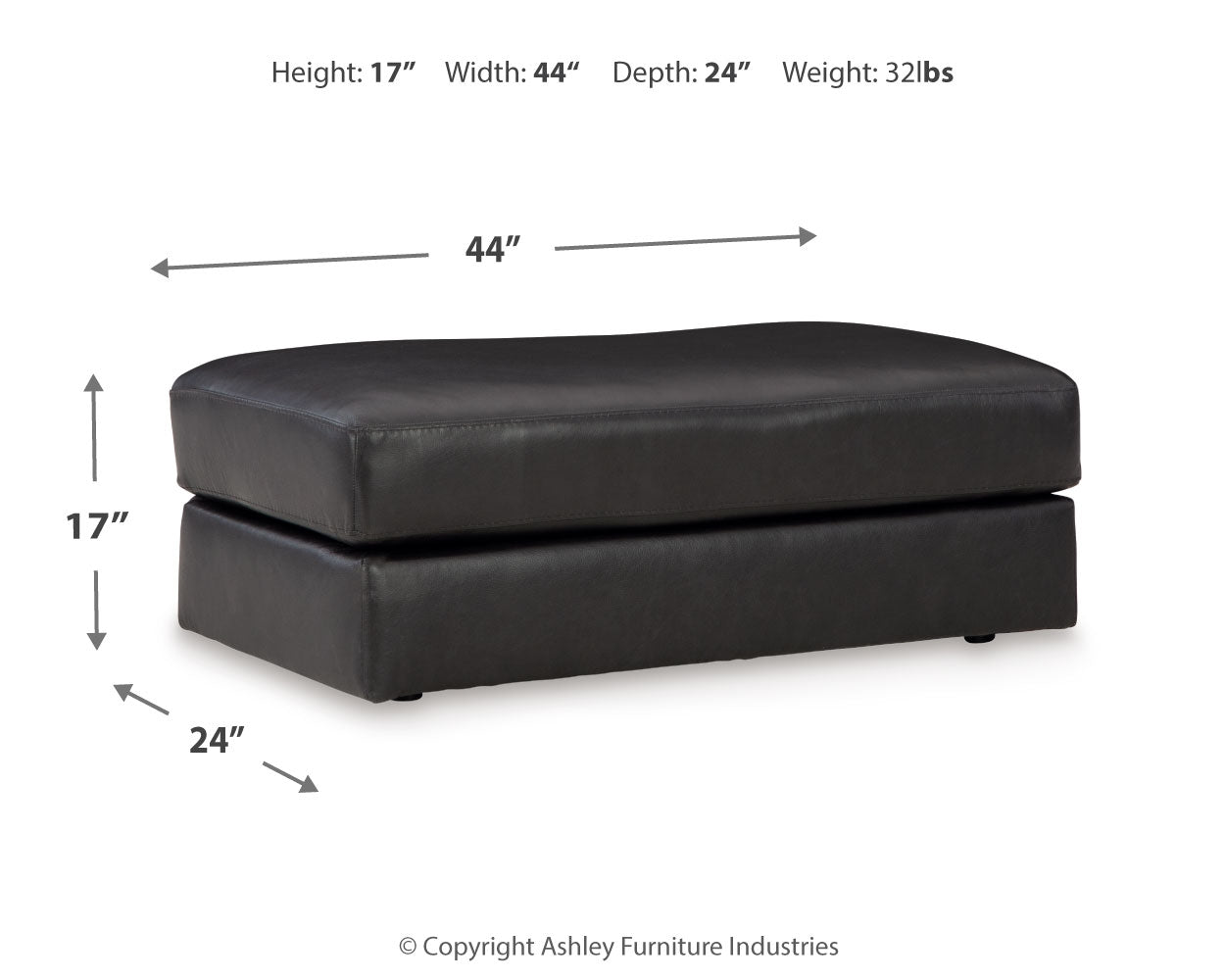Amiata Chair and Ottoman in Onyx - PKG015488