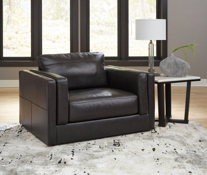 Amiata Chair and Ottoman in Onyx - PKG015488
