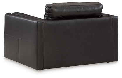 Amiata Chair and Ottoman in Onyx - PKG015488