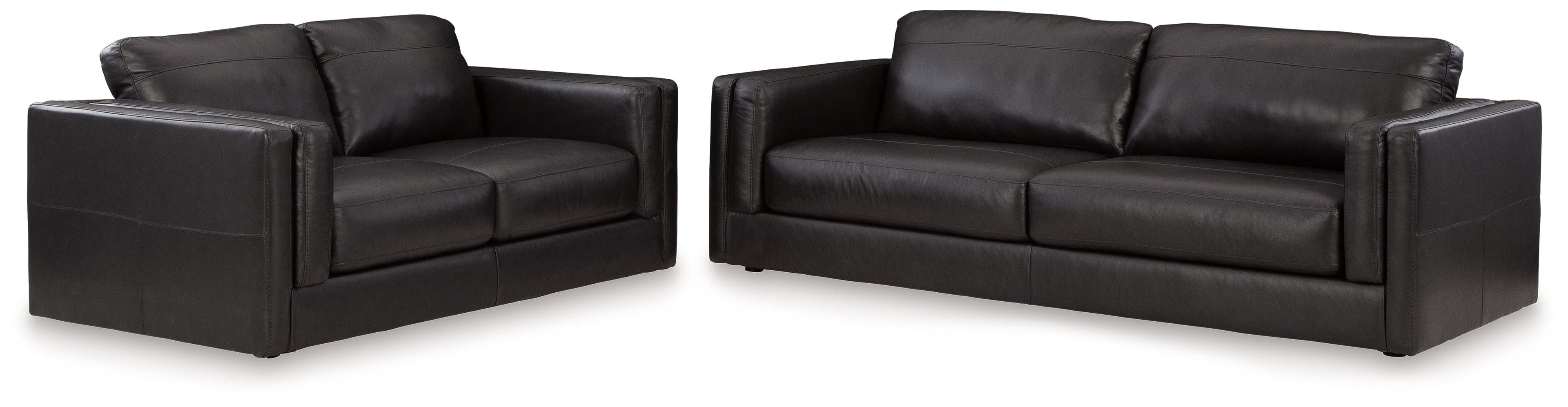 Amiata Sofa and Loveseat in Onyx - PKG015489