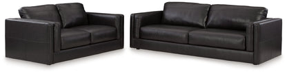 Amiata Sofa and Loveseat in Onyx - PKG015489