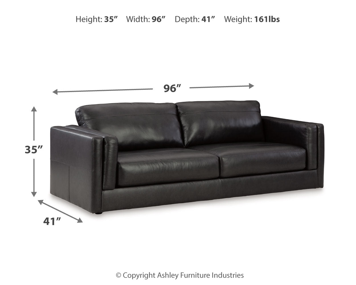 Amiata Sofa, Loveseat, Chair and Ottoman in Onyx - PKG015490
