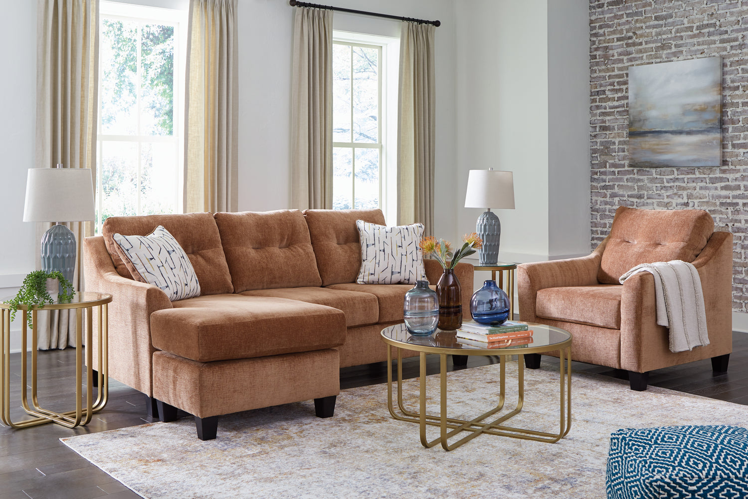 Amity Bay Clay Sofa Chaise and Chair - 67204U3