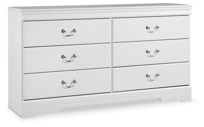 Anarasia Queen Sleigh Bed with Dresser in White from Ashley - Luna Furniture