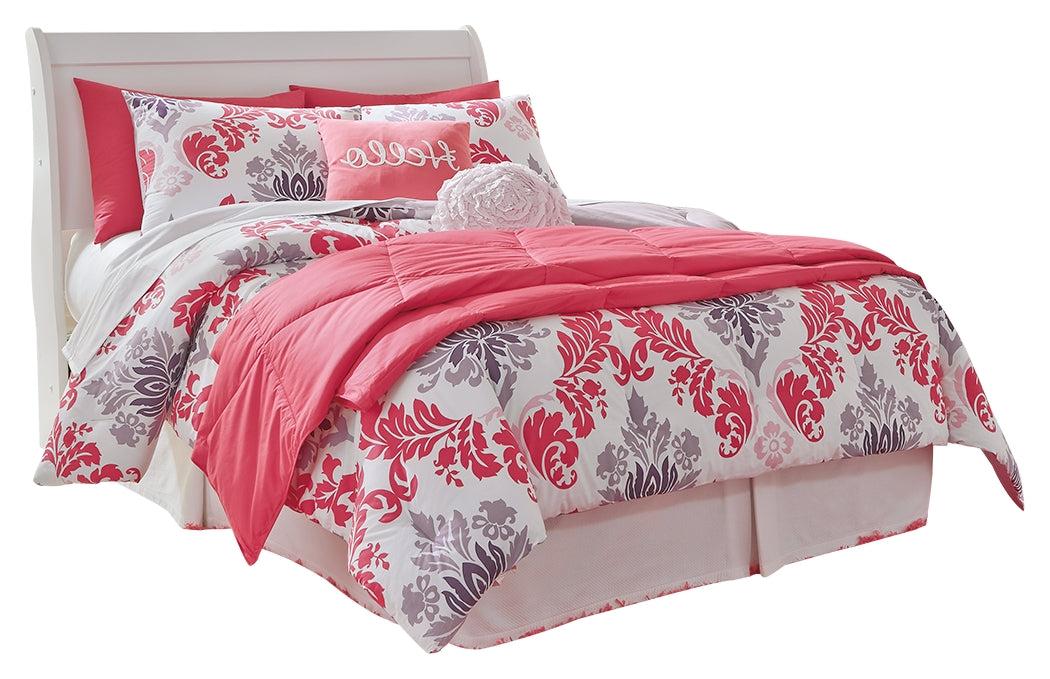 Anarasia White Full Sleigh Headboard, Dresser and Mirror - B129B20