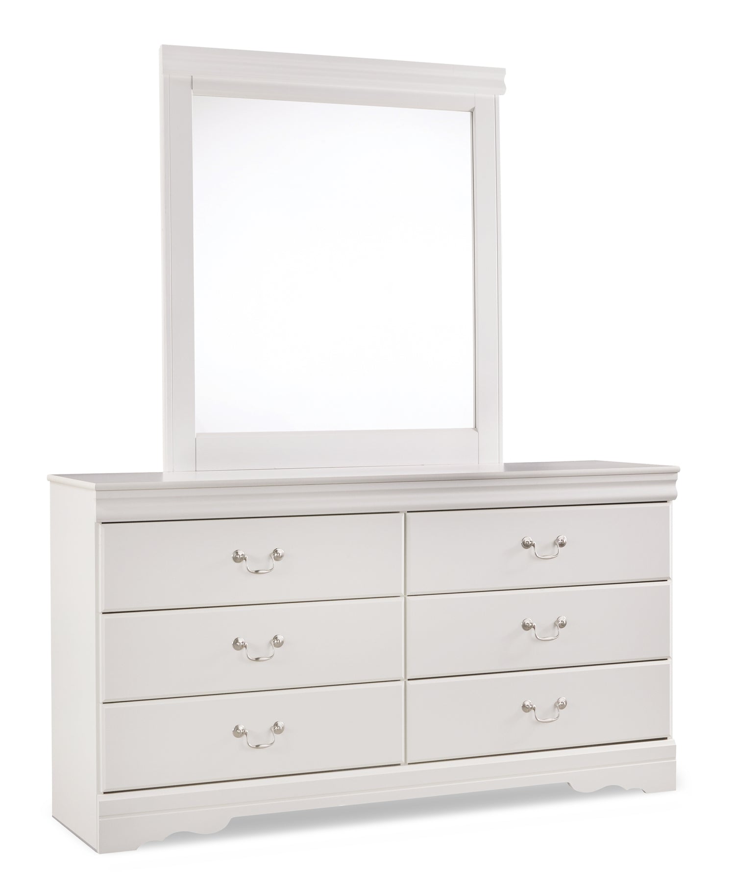 Anarasia White Queen Sleigh Headboard, Dresser and Mirror - B129B19