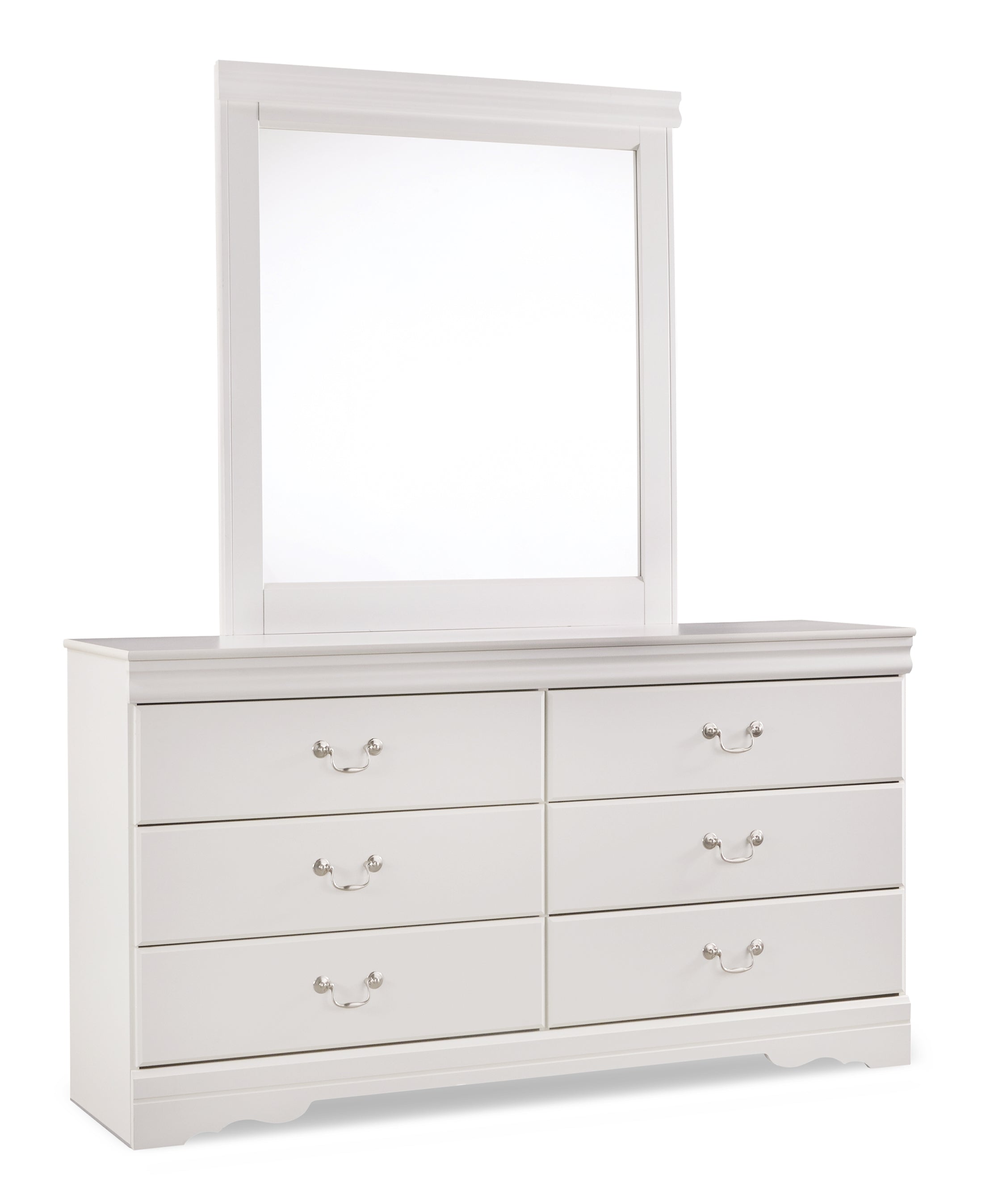 Anarasia White Queen Sleigh Headboard, Dresser and Mirror - B129B19